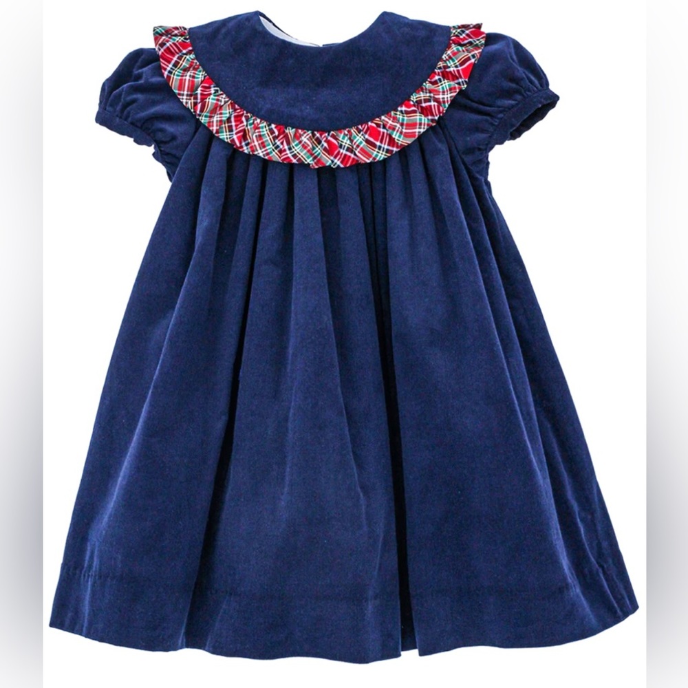 NWT Bailey Boys Navy Corduroy & Tartan Plaid Float dress